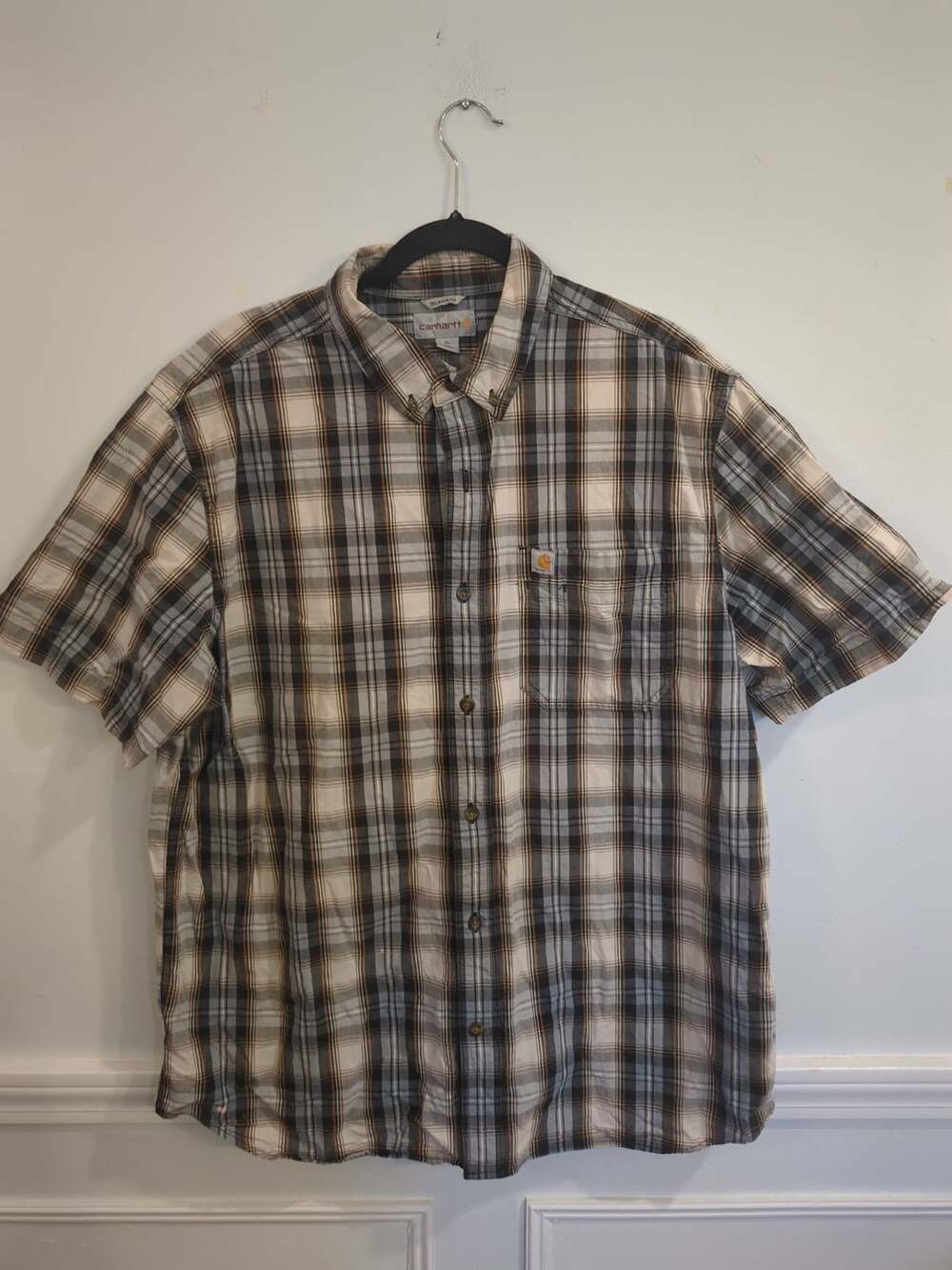 Carhartt Plaid Short Sleeve Shirt XL Relaxed Fit